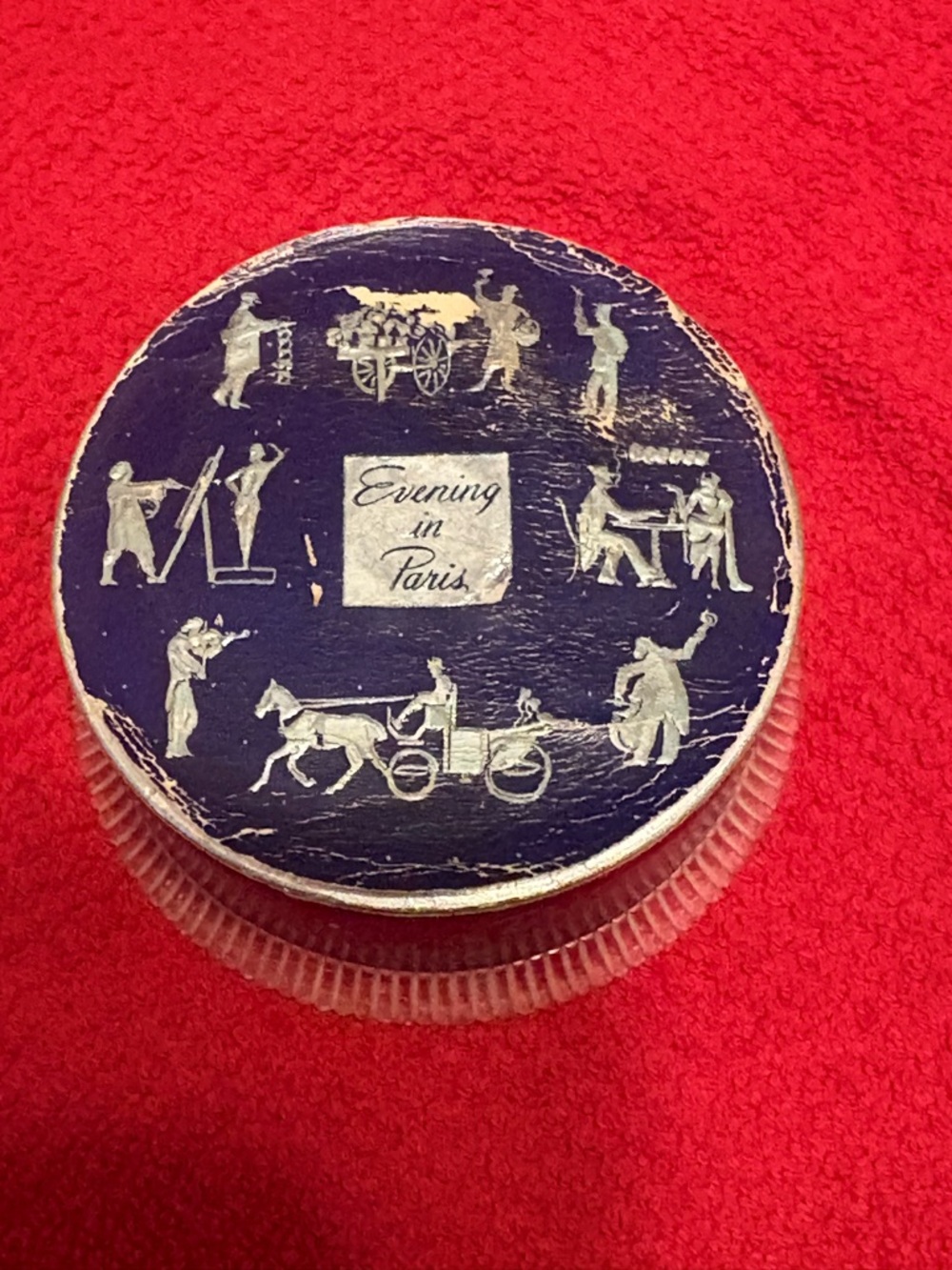 Rare HTF Unopened Evening in Paris Vintage Round Powder Box - Bourjois Rose